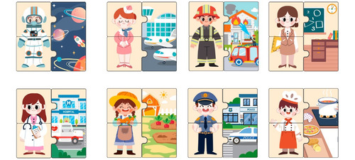 Puzzle De Madera Las Profesiones