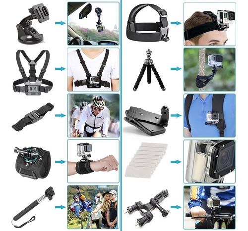 Imagen 7 de 9 de Kit De Accesorios 80 En 1 Para Gopro Hero 9/8/7/6/5/4/sjcam