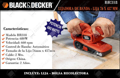 Lijadora De Banda 680w Black Decker Br318 Black + Decker