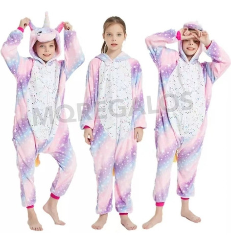 Imagen 2 de 2 de Pijama Kigurumi Unicornio Infantil De 1.10 A 1.40 Mts Niños