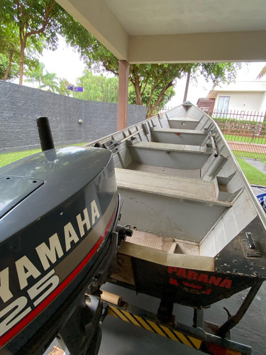 Barco Tupi Borda Alta Com Motor 25 Hp E Carreta