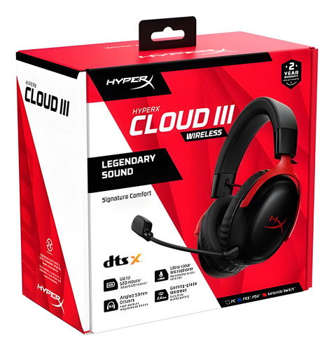 Audífonos Hyperx Cloud Iii Legendary Sound Wireless Red