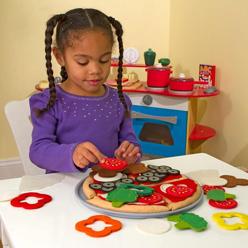 Melissa Doug Juego De Alimentos De Fieltro Mix N Match Pizza