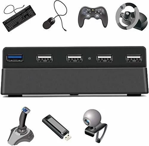Hub Usb De 5 Puertos Para Ps4 Slim Solo Usb 3 0 2 0 Con...
