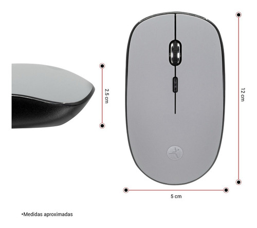 Mouse Inalámbrico Techzone 1600 Dpi Color Gris Plateado