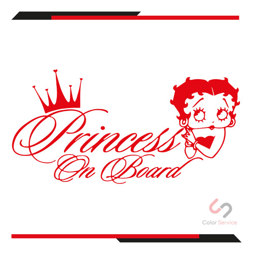 Calca Sticker Princesa A Bordo Betty Boop Para Carro 20x10cm