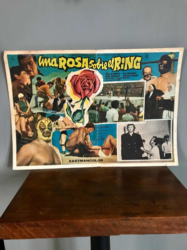 Antiguo Cartel De Cine Película Mil Mascaras 61cm X 41.5cm !