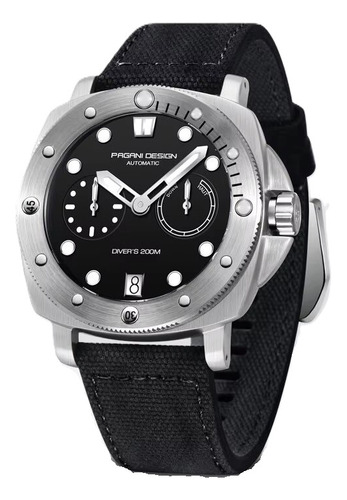 Reloj Hombre Pagani Design Pd-1767 Automatico Negro Negro Plateado Negro