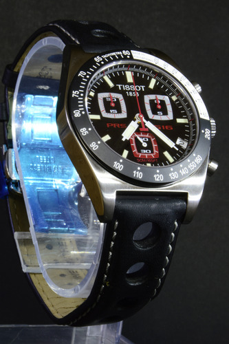 Reloj Tissot Prs516 Suizo Autentico Correa De Cuero Negro Negro Y Blanco Negro
