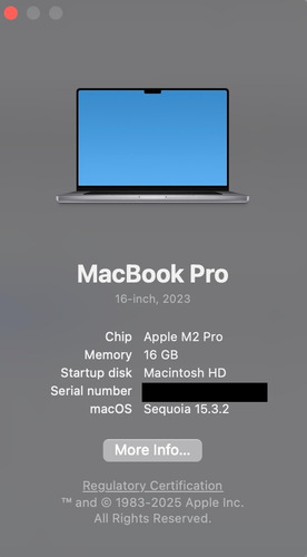 Apple Macbook Pro 2023 Mnw83ll/a 16gb 494gb Ssd M2 Pro (Usado)