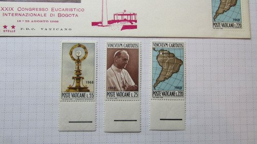 Vaticano 1968 Sobre 1 Emisión Y Seria Completa Mint Nh H2