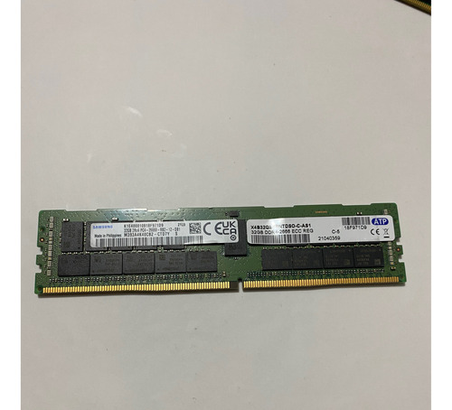 Memoria Ram Color Verde  32gb 1 Samsung M393a4k40cb2-ctd7y