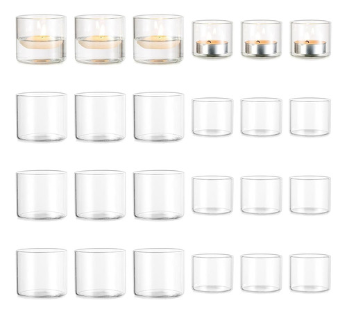 Romadedi Portavelas Votive Tealight  24 Piezas De Vidrio Tr