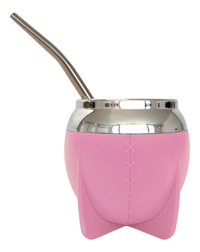 Mate Taragüi Rosa Modelo Pampa + Bombilla