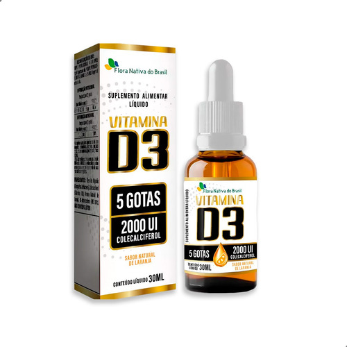 Vitamina D3 2000ui 30ml Flora Nativa Laranja