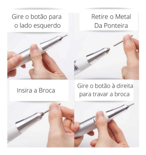 Kit Lixadeira Elétrica Motor Porquinho + Cabine Sun 5 Unhas Branco
