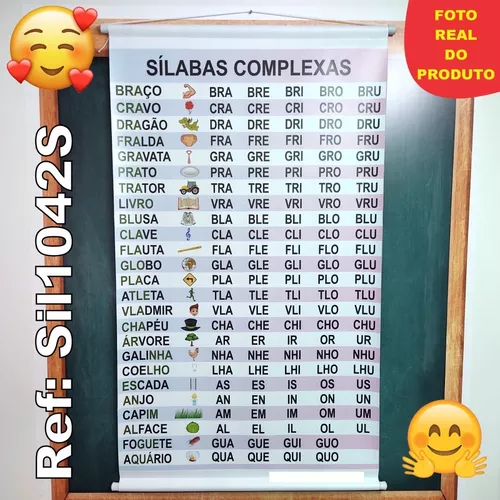 Banner Educativo Sílabas Complexas (letras E Desenhos) No em 2023