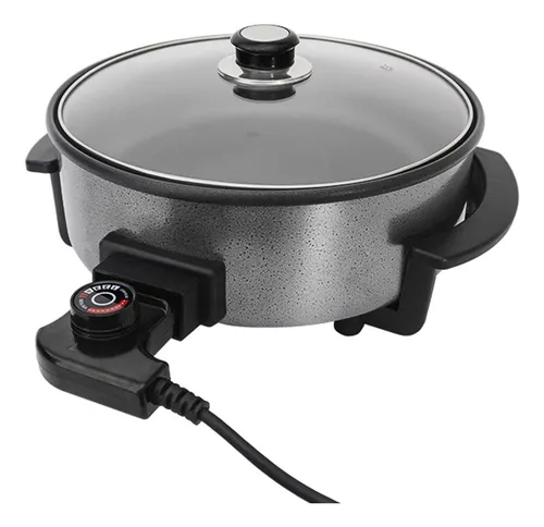 Panela Multifuncional Elétrica Redonda 30cm Grill Antiaderente Portátil Mangiare 1250w 110v Agratto
