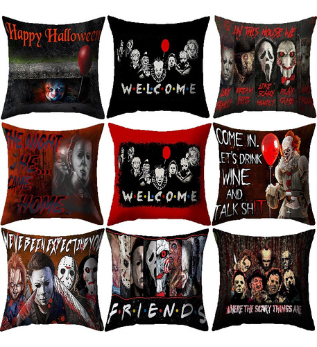 4 Funda De Almohada Personajes Películas Terror De Halloween