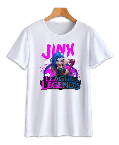 Remera Blanca Jinx League Of Legends # N