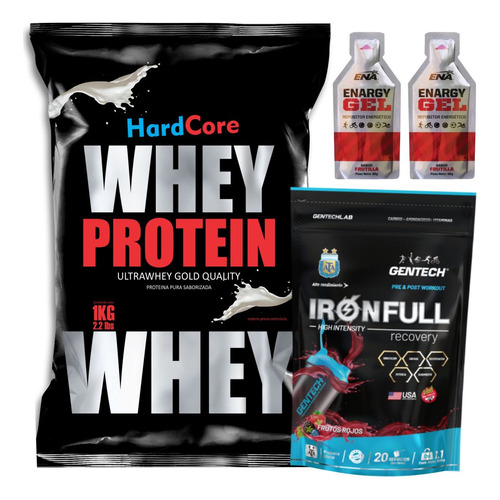 Whey Protein Proteina Hardcore + Iron Full Gentech + Regalo