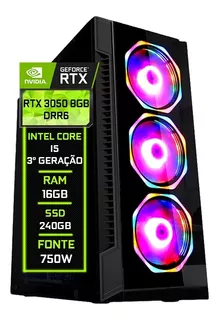 Pc Gamer Fácil Intel Core I5 3ª 16gb Rtx 3050 8gb Ssd 240gb