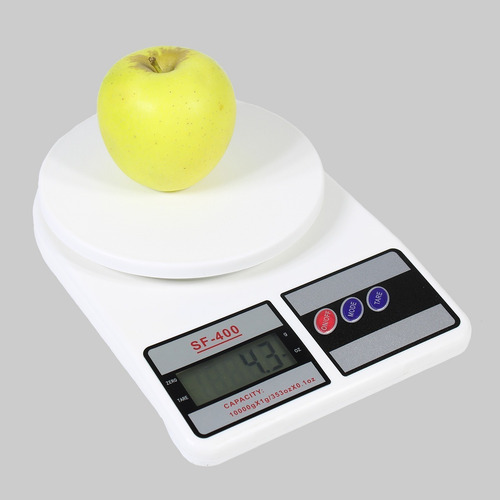 Báscula de cocina digital SQ Cozinha SF-400 pesa hasta 10kg blanca