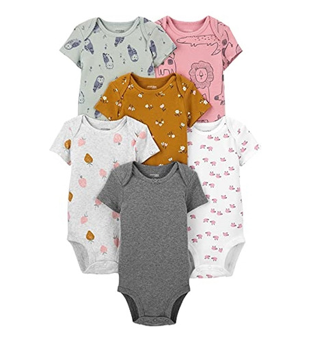 Ropa Para Bebe Bodys Para Niña Paquete De 6 Talla 0-3 Meses