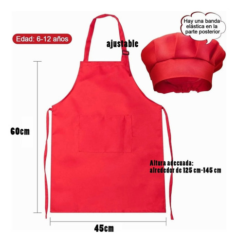 . 3pcs Disfraz Chef Máster Niños Cocinero Gorro For Niño