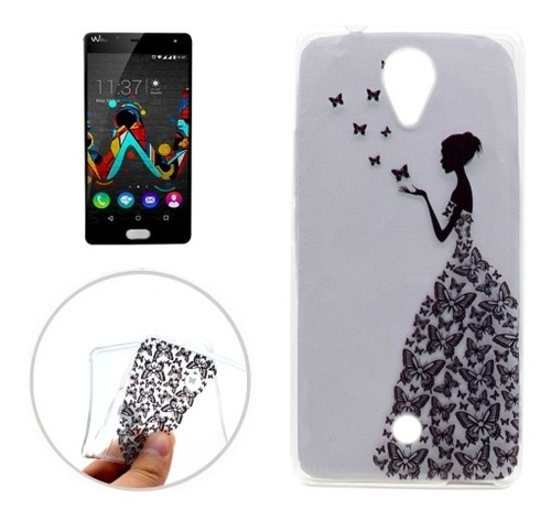 Wiko Feel Feather Pattern Estuche Protectora Tpu Suave