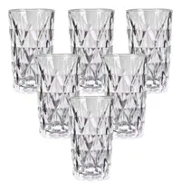 Comprar Jogo 6 Copos Altos Vidro Diamond 360ml Diamante Resistente