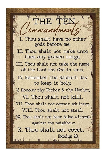 Christian Wall Art 10 Commandments  L Tin Signs Vintage...
