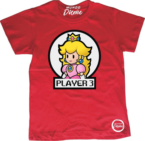 Polera De Niña Princesa Peach Player 3