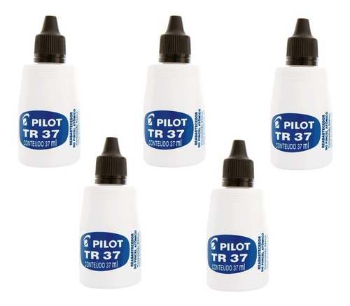 Kit Tinta Para Pincel Atômico Tr 37 Pilot 37ml Preta C/5 Un