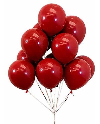 Annodeel 50 Globos De Látex Rojo Rubí De 10 Pulgadas, Rojo, 