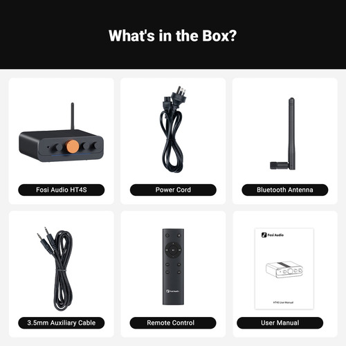 Amplificador Bluetooth Multicanal 4.1/5.0 - Fosi Audio Ht4s