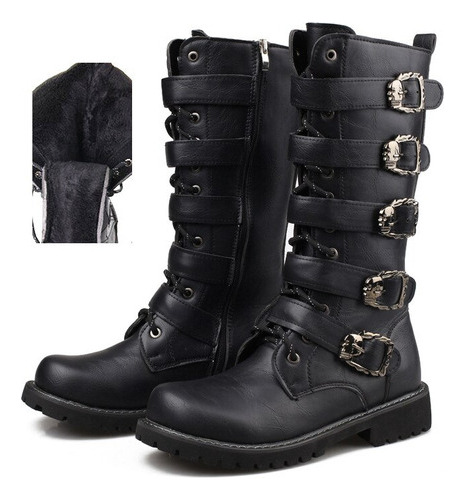 2024 New Boots Punk Chain Winter Hombre