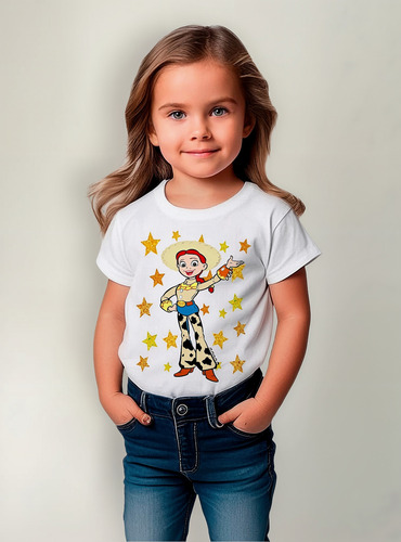Polera Estampada 100% Algodón Niña Jessie Toy Story Vaquera1