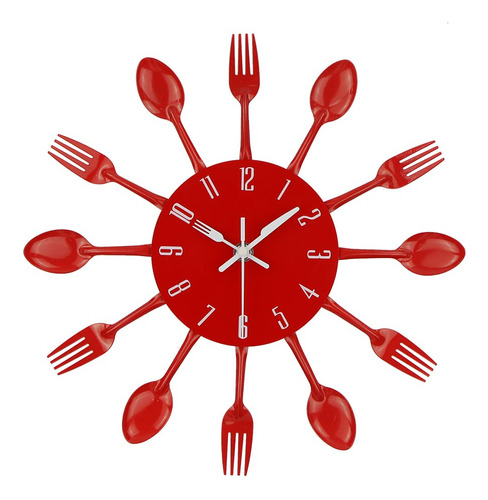 Reloj De Pared De La Cocina, 3d Modern Creative Cutlery Spoo
