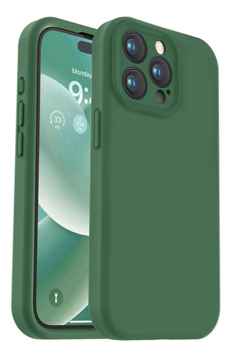 Funda De Silicona Liquida Para iPhone 15 Pro Max - Verde
