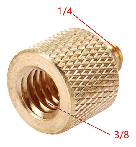 Imagen 2 de 9 de Tornillo Adaptador 1/4 A 3/8 Rosca Tripode Brazo Camara