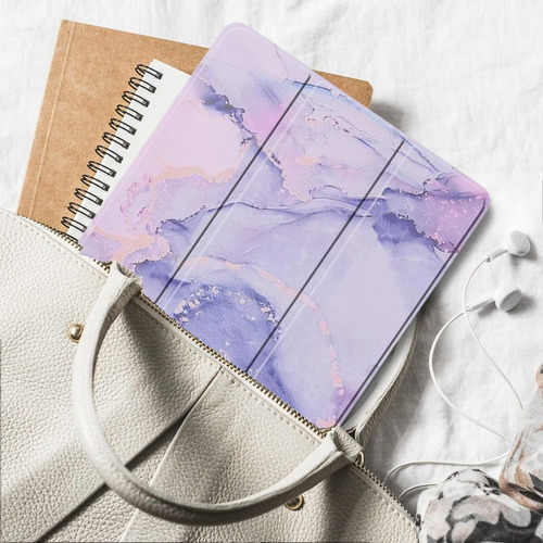 Mica + Funda Para iPad Air 4 Y Air 5 Smart Marmol Color Morado