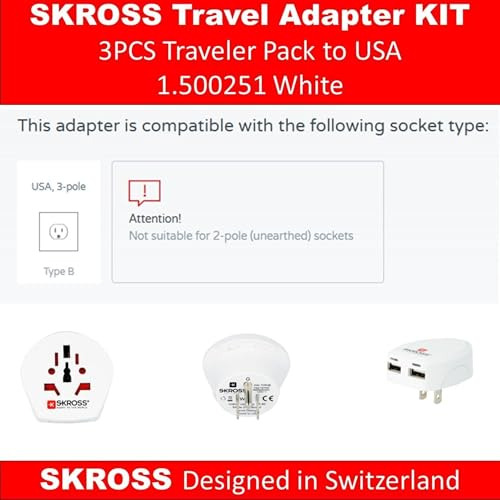 Skross Pack Adaptador De Viaje Para Usa - Conecta Fcilmente