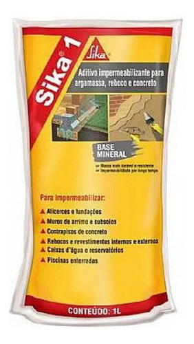 Sika Hidrófugo Químico Inorgánico Doy Pack 1 Kg