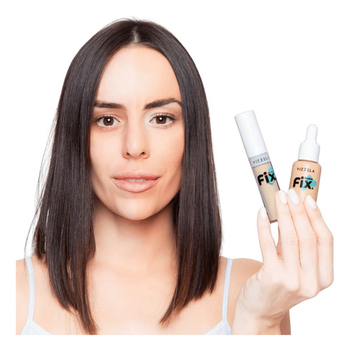 Base de maquiagem líquida Vizzela Vizzela Base Líquida Fix Base Líquida Fix - Vizzela tom cor 04 - 30mL