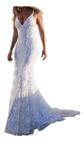 Vestido De Noche Elegante De Fiesta Blanco Para Mujer, Vesti | Meses sin intereses Vestido De Noche Elegante De Fiesta Blanco Para Mujer, Vesti | Meses sin intereses