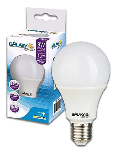 Kit 10 Lampadas Bulbo Led 09w A60 6500k Galaxy