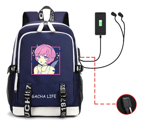 Mochila Gacha Life Coreana Transfronteriza Con Aud fonos Usb Color