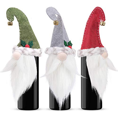 Christmas Gnomes Fundas Botellas De Vino, Hechas Mano S...