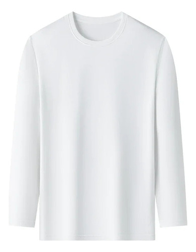 Camiseta Cómoda De Manga Larga De Algodón Con Cuello Redondo
